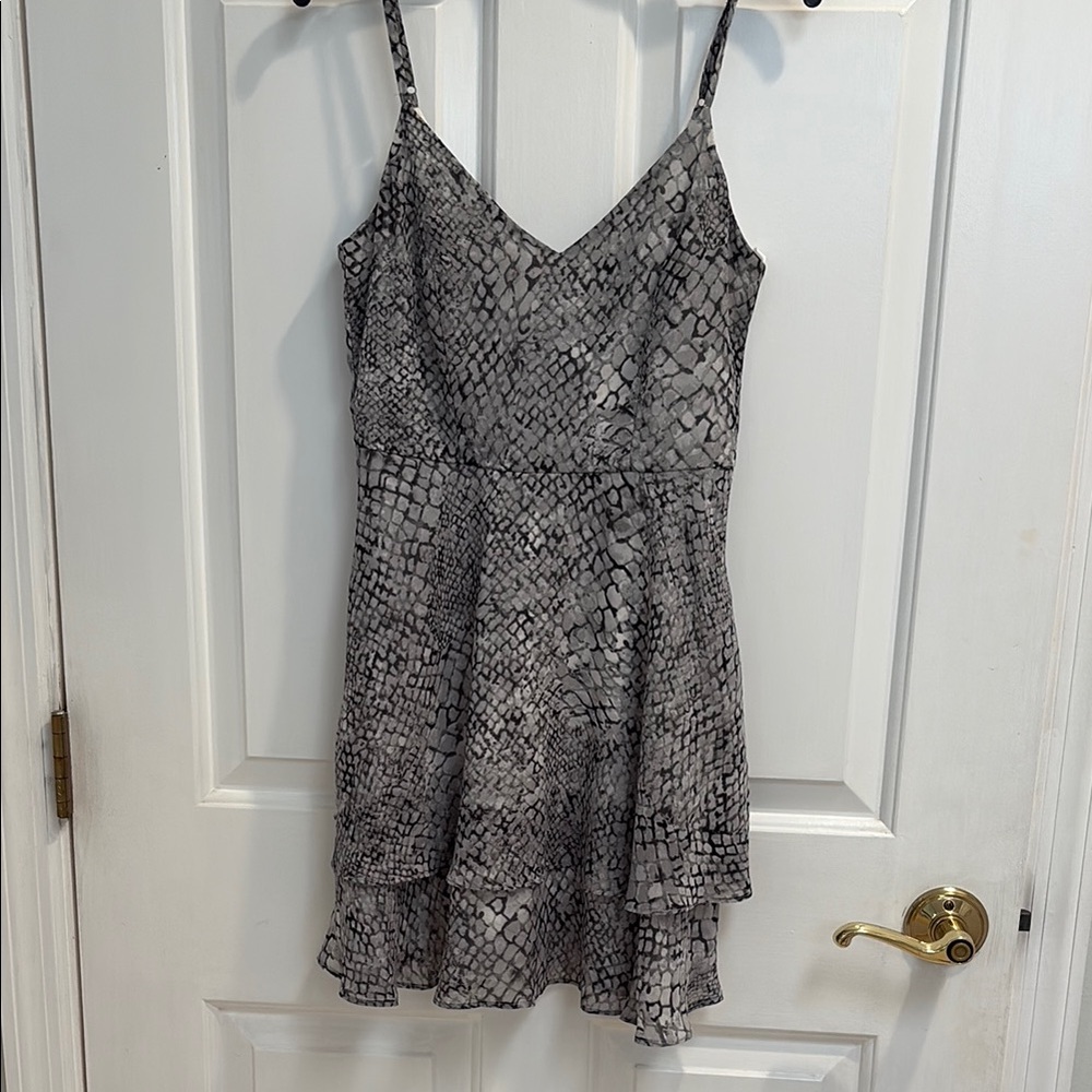 B Darlin Black and White Ruffled Tiered Mini Dress